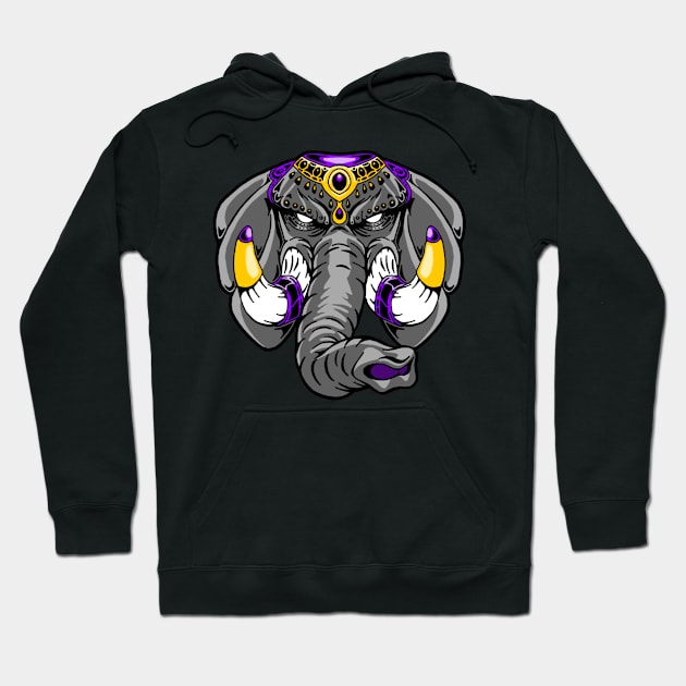 Mighty Elephant, Purple Hoodie by NTONYmation